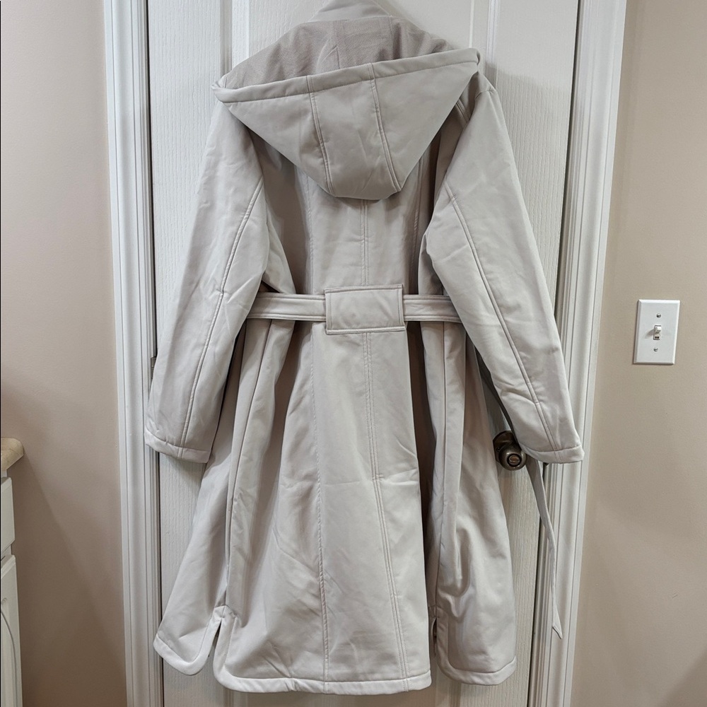NWT Rebecca Minkoff Trench Coat Floral Lining Cement - Picture 6 of 8